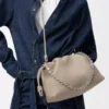 Sac à main Flamenco moyen en cuir de veau grainé fin Clay