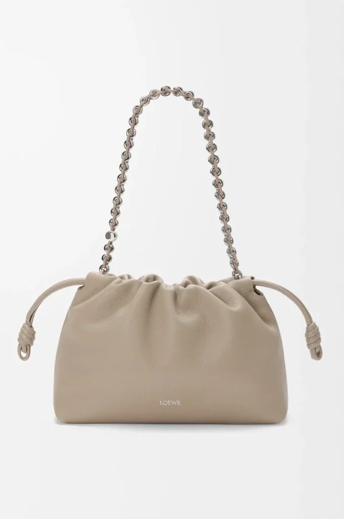 Sac à main Flamenco moyen en cuir de veau grainé fin Clay