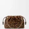 Sac à main Flamenco moyen en peau lainée imprimée Beige/Marron