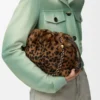Sac à main Flamenco moyen en peau lainée imprimée Beige/Marron