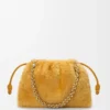 Sac à main Flamenco moyen en peau lainée Jaune