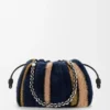 Sac à main Flamenco moyen en tricot jacquard Multicolore Bleu marine foncé