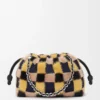 Sac à main Flamenco moyen en tricot jacquard Multicolore Bleu marine foncé