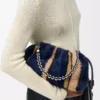 Sac à main Flamenco moyen en tricot jacquard Multicolore Bleu marine foncé