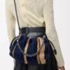 Sac à main Flamenco moyen en tricot jacquard Multicolore Bleu marine foncé
