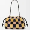 Sac à main Flamenco moyen en tricot jacquard Multicolore Bleu marine foncé