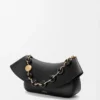 Sac Ola moyen en cuir de veau lisse noir