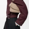 Sac Ola moyen en cuir de veau lisse Sand