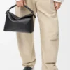 Sac Puzzle Edge moyen en cuir de veau classique noir