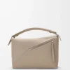 Sac Puzzle Edge moyen en cuir de veau grainé souple, couleur argile