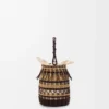 Sac seau en corde et cuir Marron foncé/Multicolore Sac seau en corde et cuir Marron foncé/Multicolore