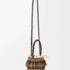 Sac seau en corde et cuir Marron foncé/Multicolore Sac seau en corde et cuir Marron foncé/Multicolore