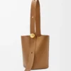 Sac seau Pebble moyen en cuir de veau lisse Oak