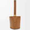 Sac seau Pebble moyen en cuir de veau lisse Oak