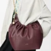 Sac Squeeze moyen en cuir d&rsquo;agneau nappa souple Dark Burgundy