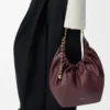Sac Squeeze moyen en cuir d&rsquo;agneau nappa souple Dark Burgundy