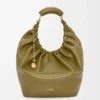 Sac Squeeze moyen en cuir d&rsquo;agneau nappa souple Olive