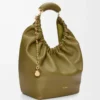 Sac Squeeze moyen en cuir d&rsquo;agneau nappa souple Olive
