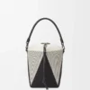 Sac Treasure Bako en toile jacquard et cuir de veau Naturel/Noir