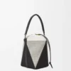 Sac Treasure Bako en toile jacquard et cuir de veau Naturel/Noir