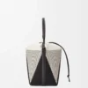 Sac Treasure Bako en toile jacquard et cuir de veau Naturel/Noir