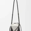 Sac Treasure Bako en toile jacquard et cuir de veau Naturel/Noir