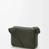 Sacoche Pebble moyenne en cuir de veau grainé souple Kaki foncé
