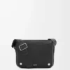 Sacoche Pebble moyenne en cuir de veau grainé souple noir