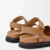 Sandale Pebble Fussbett en cuir de veau souple Oak