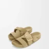 Sandales à boucle faciles à enfiler en daim Sahara