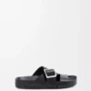 Sandales Ease Buckle en cuir de veau tanné végétal Noir