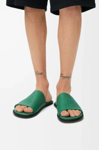 Sandales Flex Anagram en cuir de veau souple Vert