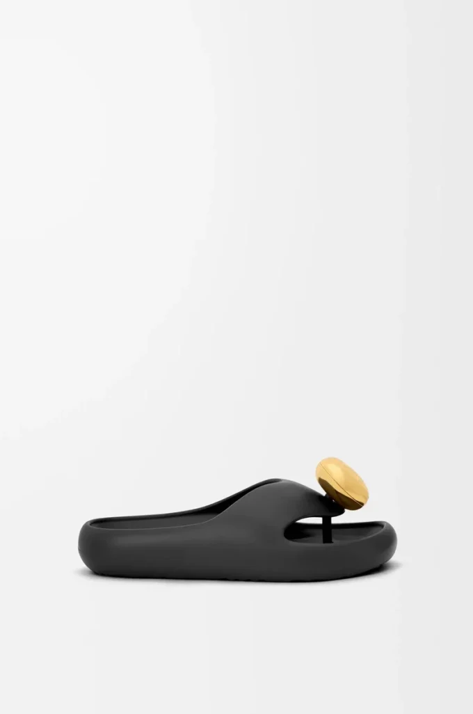 Sandales Foam Pebble Noir/Or