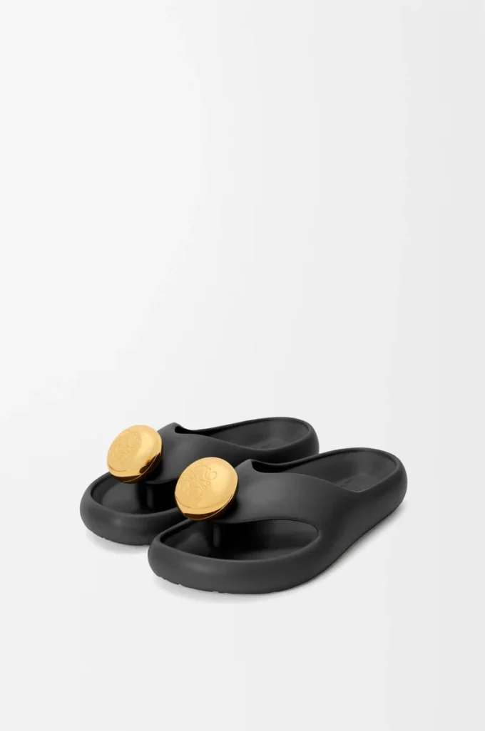 Sandales Foam Pebble Noir/Or