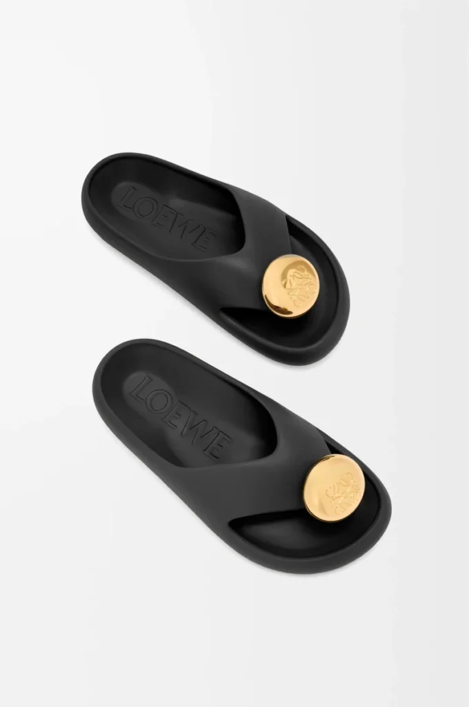 Sandales Foam Pebble Noir/Or