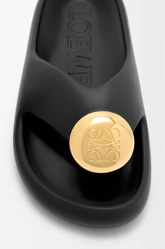 Sandales Foam Pebble Noir/Or