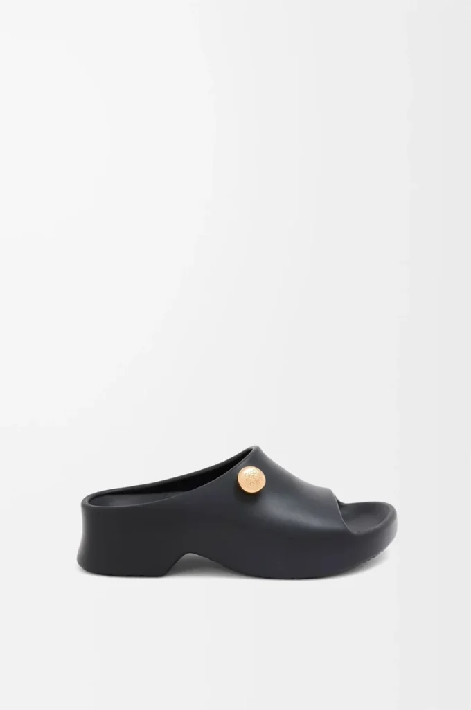 Sandales Foam Pebble noires/dorées