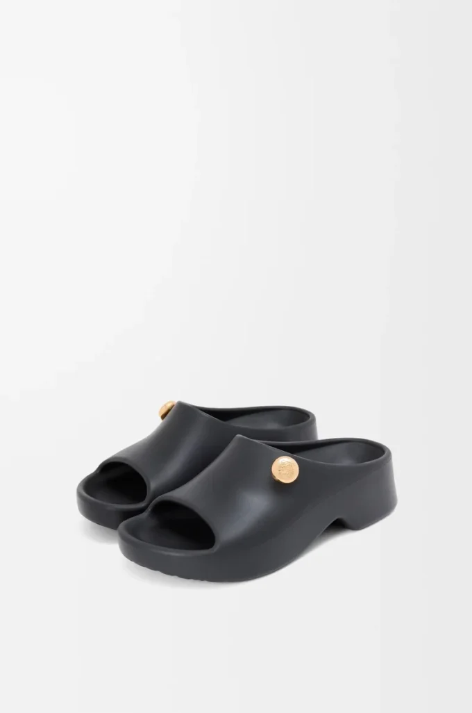 Sandales Foam Pebble noires/dorées