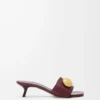 Sandales Pebble en cuir de veau souple Bordeaux