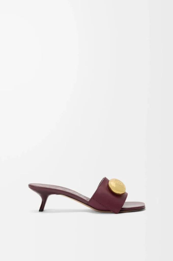 Sandales Pebble en cuir de veau souple Bordeaux
