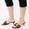 Sandales Pebble en cuir de veau souple Bordeaux