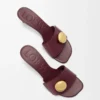 Sandales Pebble en cuir de veau souple Bordeaux
