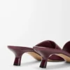 Sandales Pebble en cuir de veau souple Bordeaux