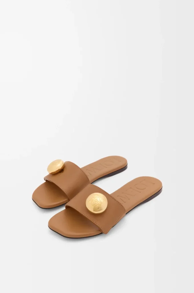 Sandales Pebble en cuir de veau souple Oak