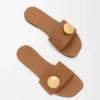 Sandales Pebble en cuir de veau souple Oak