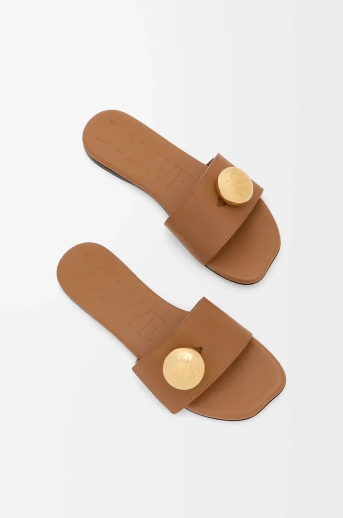 Sandales Pebble en cuir de veau souple Oak