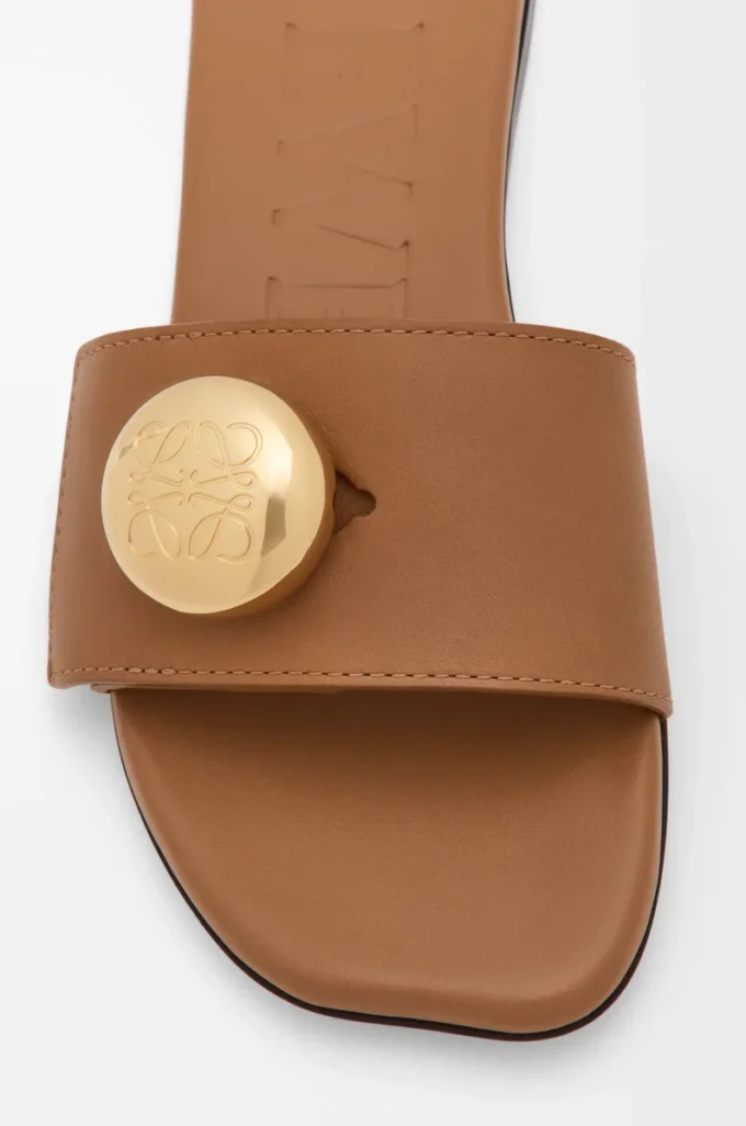 Sandales Pebble en cuir de veau souple Oak