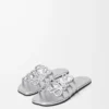 Sandales Petal Anagram en cuir d’agneau laminé Argent Sandales Petal Anagram en cuir d’agneau laminé Argent