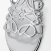 Sandales Petal Anagram en cuir d’agneau laminé Argent Sandales Petal Anagram en cuir d’agneau laminé Argent