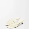 Sandales Petal Anagram en cuir de veau souple Anthurium White